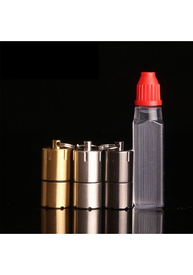 Springsun Mini Metal Kerosene Çakmak - Dayanıklı Yapı, Yakıt Saklama, Anahtar Zinciri Takımı - Gümüş Gümüş