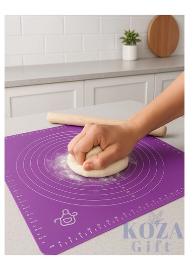 Tineke Büyük Silikon Hamur Açma Matı 40x50 Cm Kaymaz, Pratik Ve Hijyenik Çok Renkli