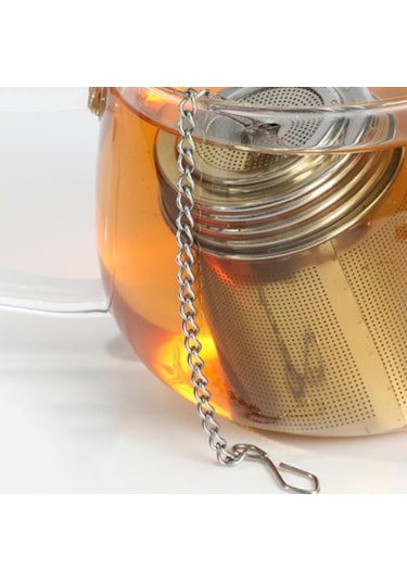 1 Adet Paslanmaz Çelik Çay Demlik Süzgeç Çaydanlık Yeniden Kullanılabilir Örgü Filtre Gümüş