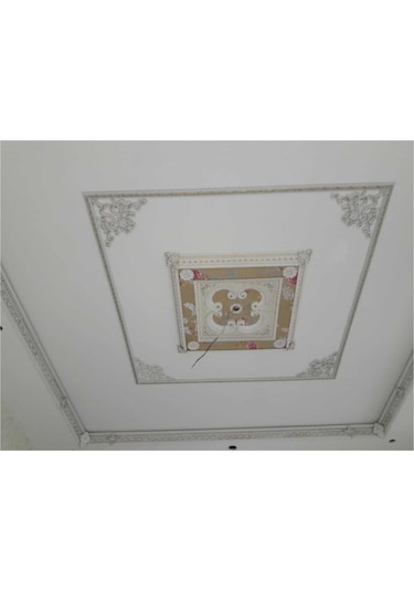 Kare Beyaz Altın Saray Tavan 90x90 Cm