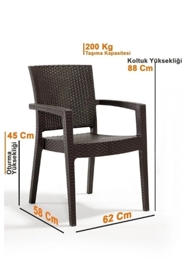 Rattan Masa Takımı Victor Acı Kahve