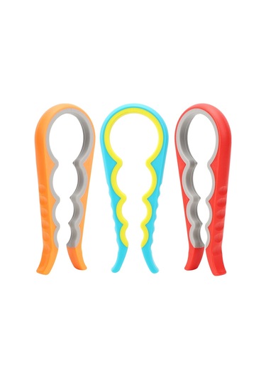 Manuel Şişe Açacağı 3 Adet 4'ü 1 Arada Çok Fonksiyonlu Güvenlik Kapakları Kavanoz Kutusu Ev Mutfak Gereçleri Çok Renkli