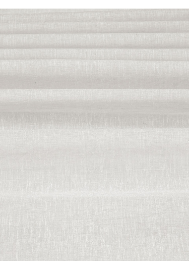 Keten Görünümlü Ekstrafor Büzgülü Ekru Yüksek Kalite Tül Perde Ekru