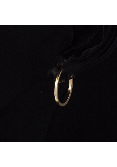 2,5 Cm Çaplı 14 Ayar Altın Halka Küpe