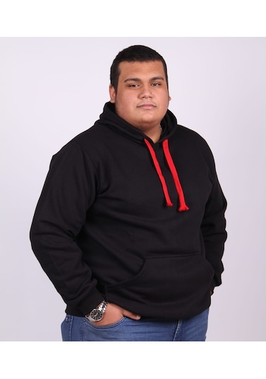 Eks Büyük Beden Erkek Kapşonlu Sweatshirt