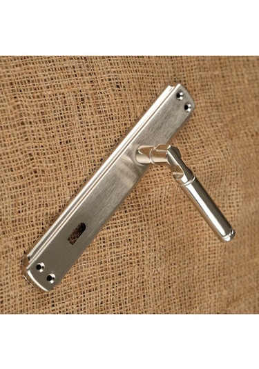 Can Aynalı Nikel Saten Oda Kapı Kolu 5 Takım