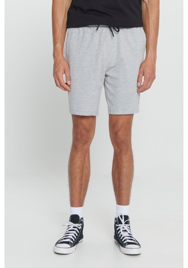 Ac&Co / Altınyıldız Classics Erkek Grı Melanj Standart Fit Normal Kesim Pamuklu Rahat Örme Şort
