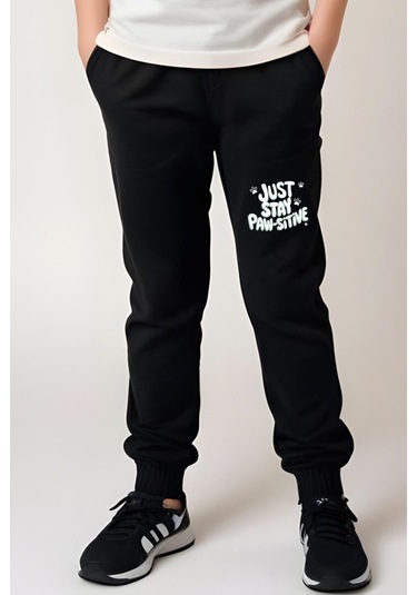 Just Stay Paw Baskılı Kız Çocuk Tişört Ve Eşofman Alt-üst Takım KREM