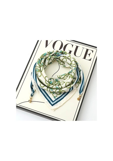 Prosperlink Lüks Manyetik Toka Çizgili İpek Eşarp - Kadın Bahar/sonbahar Moda Boyun Sarar Aksesuarone Sizekadın Pembe