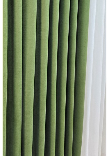 Mosso Fon Perde Düz Renk Yeşil