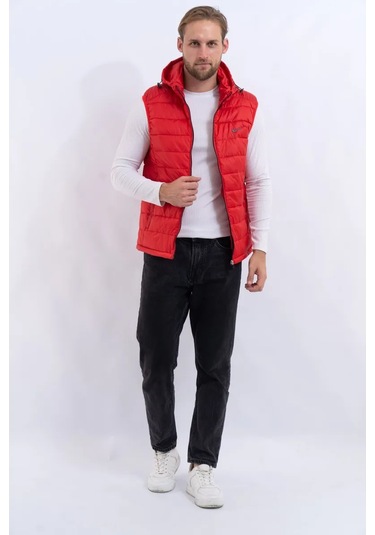T.a Shop Fermuarlı Kapüşonlu Mevsim Geçiş Yeleği 482996491 Kırmızı