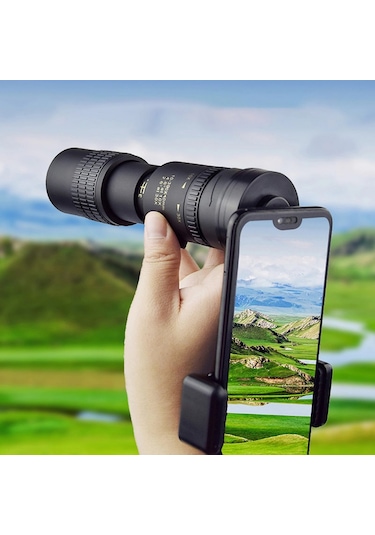 Yenilzd 10-300x40mm Monoküler Teleskop-evrensel Telefon Klipsi-tr Siyah