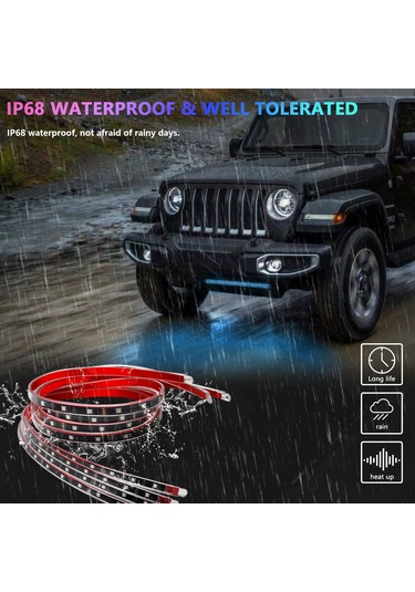 Ximistore9 "g3 Araç Altı Led Işık Kiti - 4'lü Set, 60x90cm, 16 Milyon Renk, Bluetooth Uygulama Kontrolü"