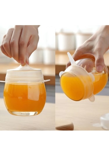 Silikon Yemek Saklama Kapak Seti 6 Adet Çok Renkli