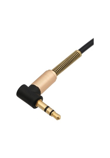 Sandwich Siyah 3.5mm Erimekli Hoparlör Kablosu, 1.7m Uzatılabilir Yaylı Tel, Ses Aktarımı İçin Cinsiyet-cinsiyet Arayüzü