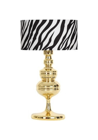 Vinner Munch Gold Kaplama Metal Abajur - Zebra Desenli-50806 Renkli