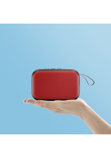 Mufunye Kırmızı Mini Taşınabilir Bluetooth Hoparlör, Fm Radyo, Mikrosd Kart Desteği, Dış Mekan Ve İç Mekan İçin, 3w Güçlü Taban Sesli