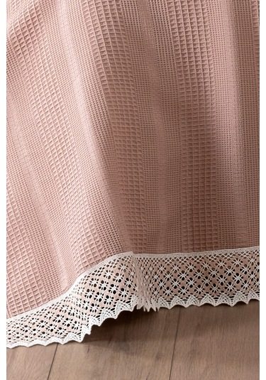 Kopanaki Dantelli Çift Kişilik Waffle Pike-210x230 Cm Gulkurusu Gül Kurusu