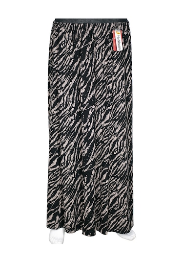 Hesna Kadın Ecem Battal Beden 8 Parça Lastikli Siyah Etek D37 Siyah