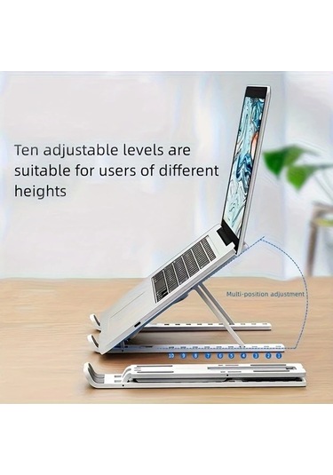 Cordial Siyah 1 Adet Ayarlanabilir Katlanır Laptop Standı, Taşınabilir Masaüstü Dizüstü Bilgisayar Sehpası