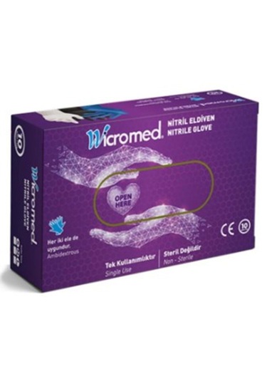 Wicromed Nitril Eldiven Mavi 10'lu