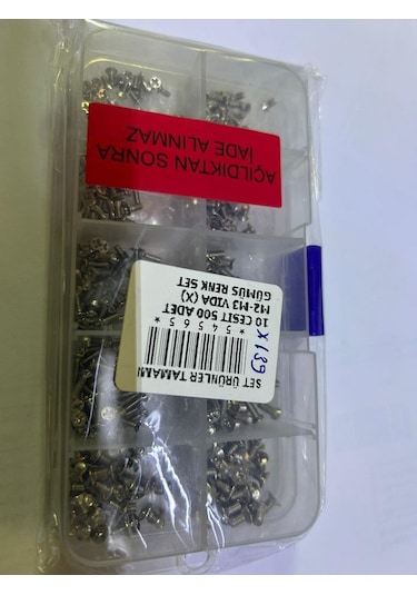 10 Çeşit 500 Adet M2-m3 Vida X139 Gümüş Renk Set M2