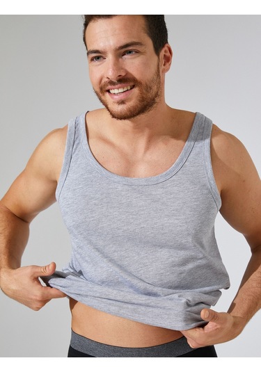 Koton Basic Atlet Bisiklet Yaka Gri 3wlm20003mk 3WLM20003MK023