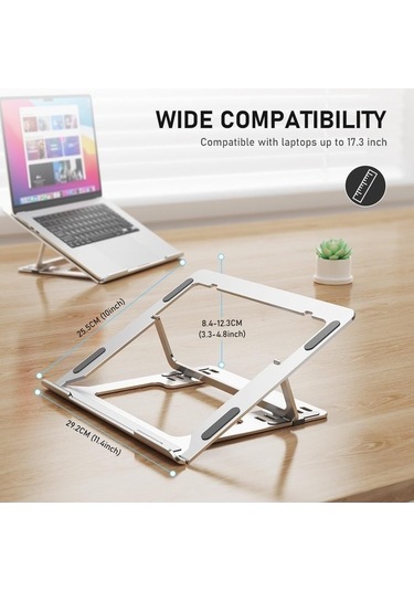Ebitda D24-3 Alüminyum Katlanabilir Bilgisayar Soğutma Standı - Gri, 15,6 Dizüstü Uygun