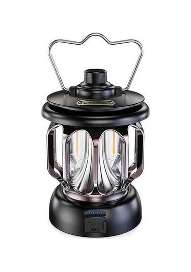 Ulzyvf Çreatetech Vintage Siyah Şarjlı Led Kamp Lambası, Mekan Işıkları Siyah