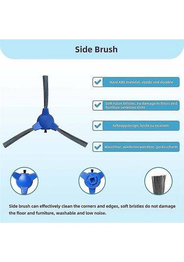 Proscenic 850t Ana Silindir Yan Fırça Hepa Filtre Paspas Bezi Bez