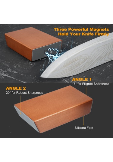 Moveevo Ahşap Ve Metal Bileme Aleti, 2 Adet Zımpara Taşı, 15 Ve 20 Açı, 400 Ve 1000 Kum, Taşınabilir Tasarım