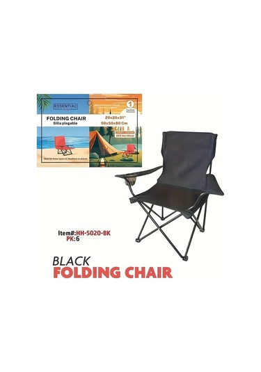 Gateesat Siyah Hafif Katlanır Plaj Sandalyesi Taşıma Çantası Ve Bardaklık Dayanıklı Çelik Siyah