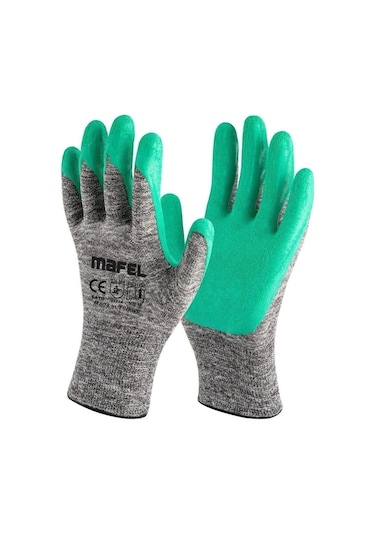 Mafel Mf 080 Lateks Kaplı Yeşil Camcı Eldiven No:10 Xl - 10'lu Ekonomik Paket