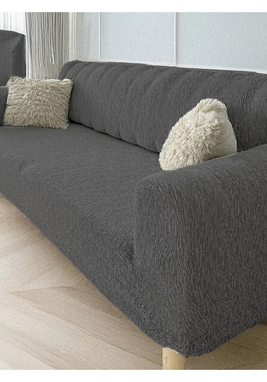 StarMall Jakarlı Ağaç Koltuk Örtüsü, Kanepe Örtüsü, Chester Örtüsü 3311 Takım Antrasit