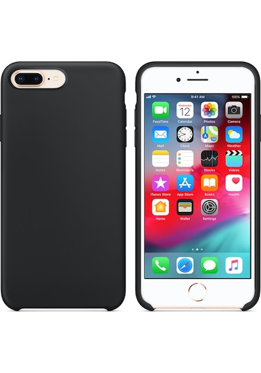 İphone Uyumlu 7 Plus / 8 Plus Lansman Kılıf İçi Kadife Leke Tutmaz Yüksek Kalite Siyah