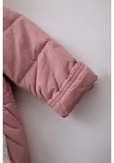 Defacto Kız Bebek Su Geçirmez Polar Astarlı Kapüşonlu Mont Atkı 2'li Takım A2452A523AUBR138 - Bordo