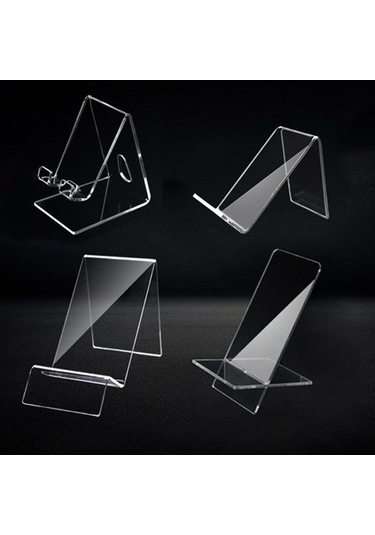 Şeffaf Akrilik Cep Telefonu Standı Masa Yerleştirme Tutucu Akıllı Telefon İçin Evrensel Masaüstü Şarj Cihazı Desteği Telefon Montajı A1