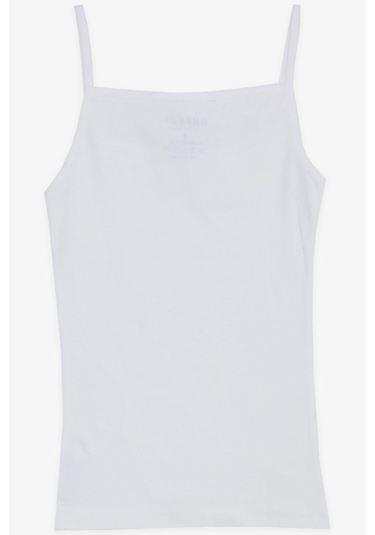 Breeze Kız Çocuk İnce Askılı Atlet 3-7 Yaş, Beyaz-beyaz Beyaz