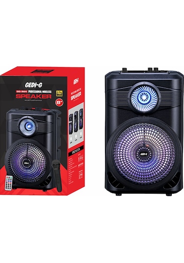 Teknodur Gd-904 Dijital Led Göstergeli Fm Radyolu Mikrofonlu Rgb Tws 8 İnç Stereo Bas