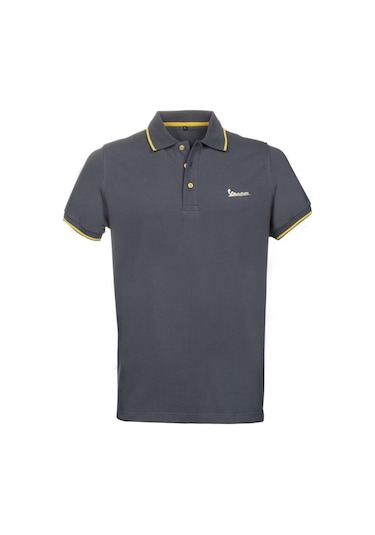 Piaggio Vespa Logo Polo T-shirt Gri / Pıaggıo