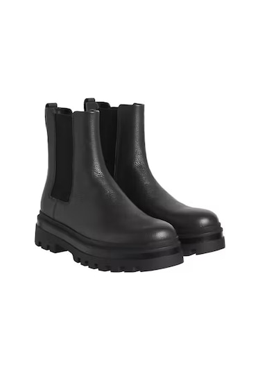 Erkek Kalın Tabanlı Chelsea Bot - Siyah After Dark