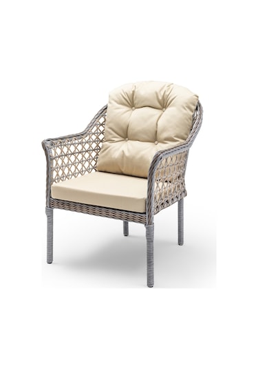 Zen Masalı Çay Seti Bahçe Ve Balkon Mobilyası Takımı 1+1+1+1+ Çap 110 Masa ,çift Renk Krem