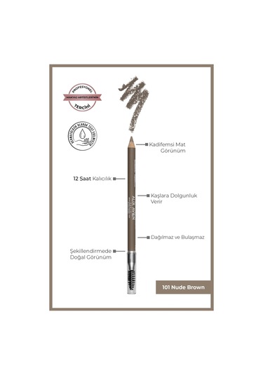 Alix Avien Fırçalı Yumuşak Uçlu Belirginleştirici Kahverengi Kaş Kalemi Eyebrow Expert Powdery Liner 101 Nude