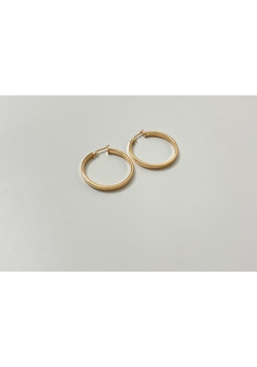 Silver Point Rose Kaplama Halka Küpe Gümüş