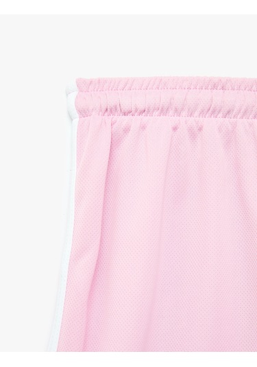 Koton Beli Bağcıklı Rahat Kalıp Biyeli Spor Mini Şort Pembe 6sak40436nk Gül