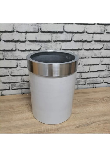 Beyaz Darbuka Saksı 40 30 Yeşil