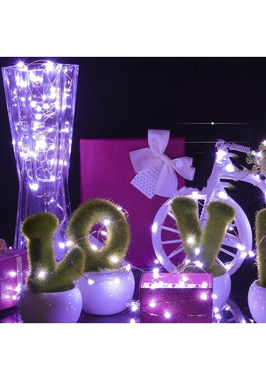 Ximistore9 Bakır Telli Led Dekoratif Işık Şeridi - 2 Metre Beyaz Işık, Partiler Ve Ev Dekorasyonu İçin