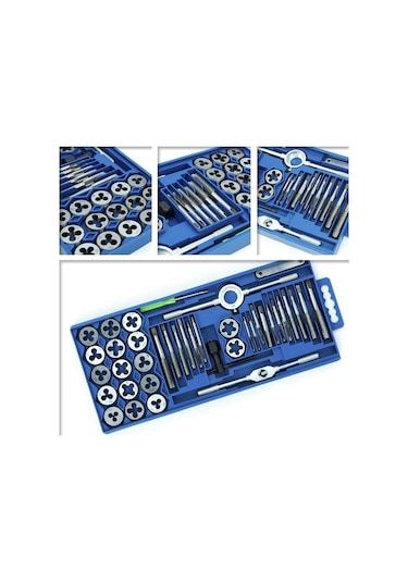 Valkyrie 40 Parça Klavuz Pafta Seti Metrik Set M3-m12 Arası 40lı Takım