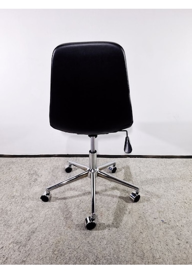 Bintaşmobilya Siyah Deri Rahat Ofis Personel Çalışma Sandalyesi