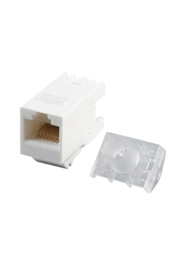 10 Lu Paket Cat6 Utp 180 Derece Keystone Jack Beyaz Panel Tipi Çakma Modülü